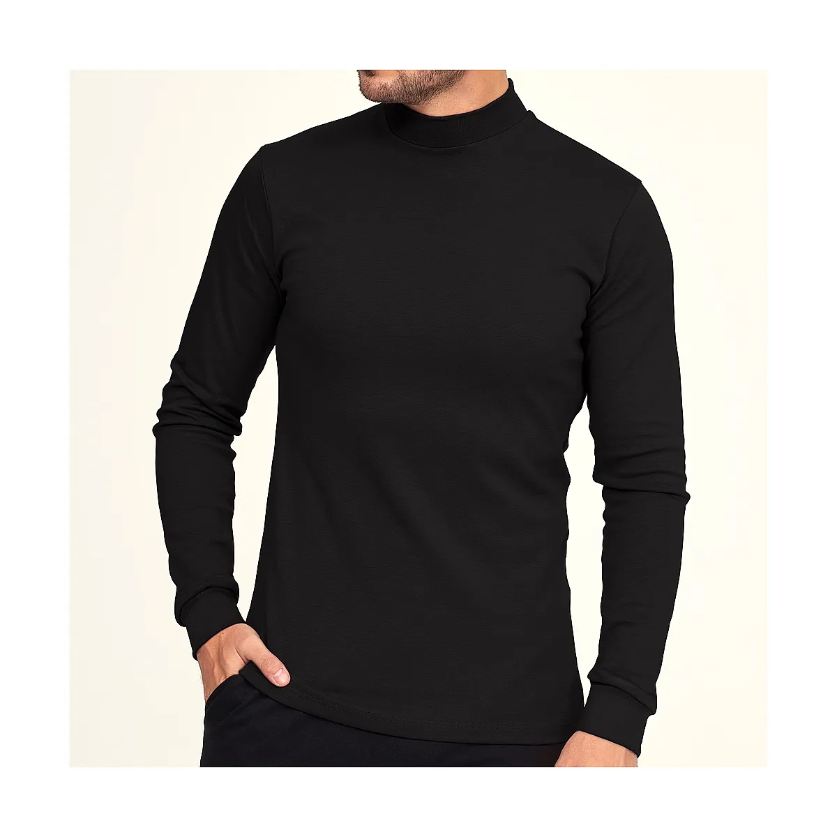 7447 TURTLE NECK LONG SLEEVE T-SHIRT IN THERMAL FABRIC