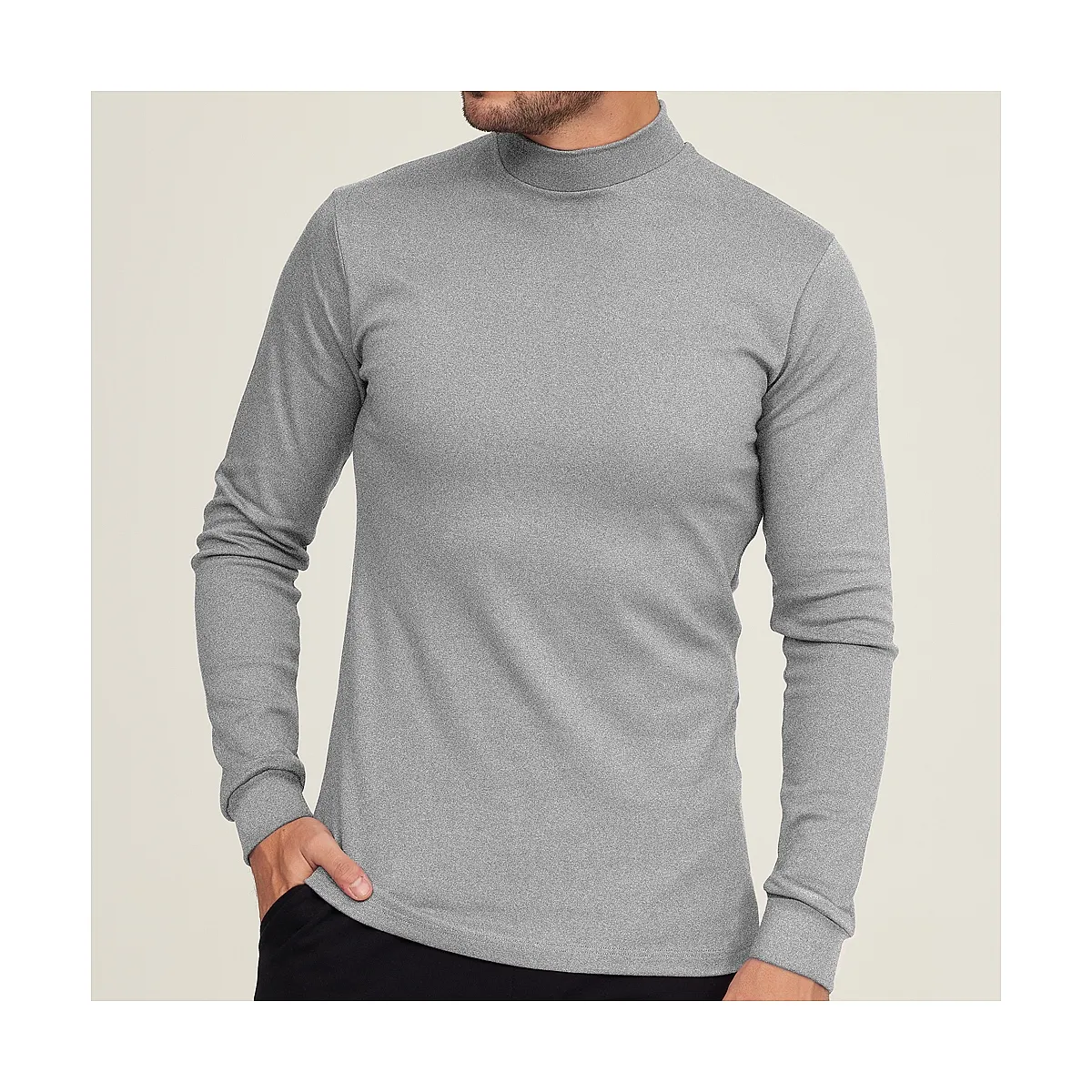 7447 TURTLE NECK LONG SLEEVE T-SHIRT IN THERMAL FABRIC