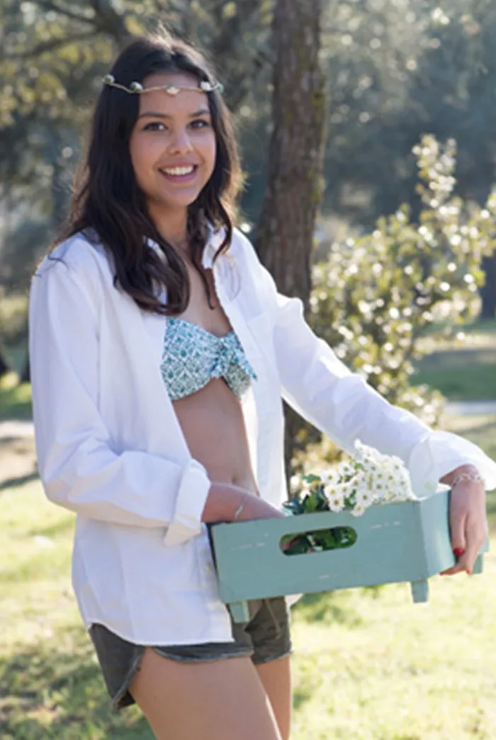 Bikini bandeau Verde Flor de Lis