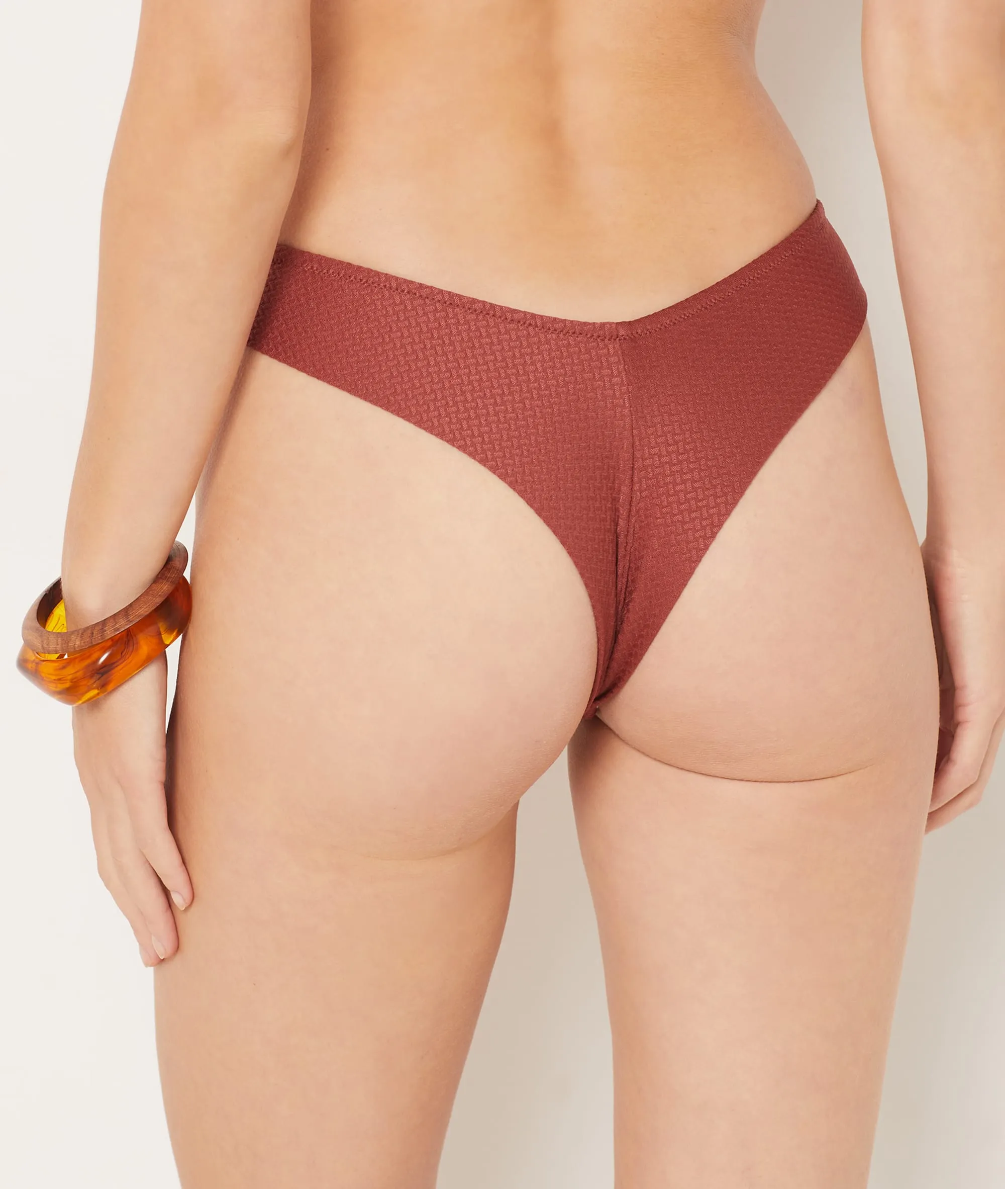 Braguita bikini brasileña, suave relieve IDYLLIQUE MARRON - ETAM