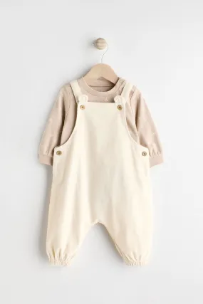 Crema - Woven Baby Dungarees and Bodysuit Set (0mths-2yrs)