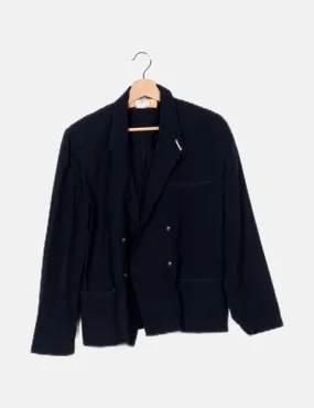 Denllo Blazer azul marino doble botonadura