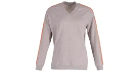 Jersey de cuello en V con logotipo de Kenzo y ribetes de color naranja neón en algodón gris 