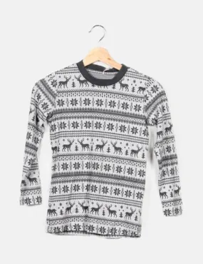 KIDS ONLY Jersey gris estampado navideño