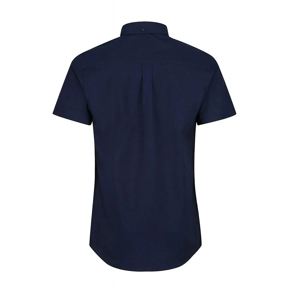 Men's Luke | M660850 Cambridge Plain Stretch Cotton Half Sleeve Shirt - Navy