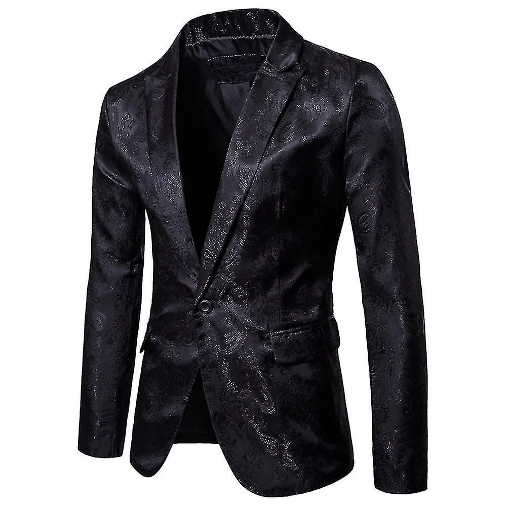 Mens 2 Piece Paisley Dress Suit One Button Party Wedding Blazer Pants Sets