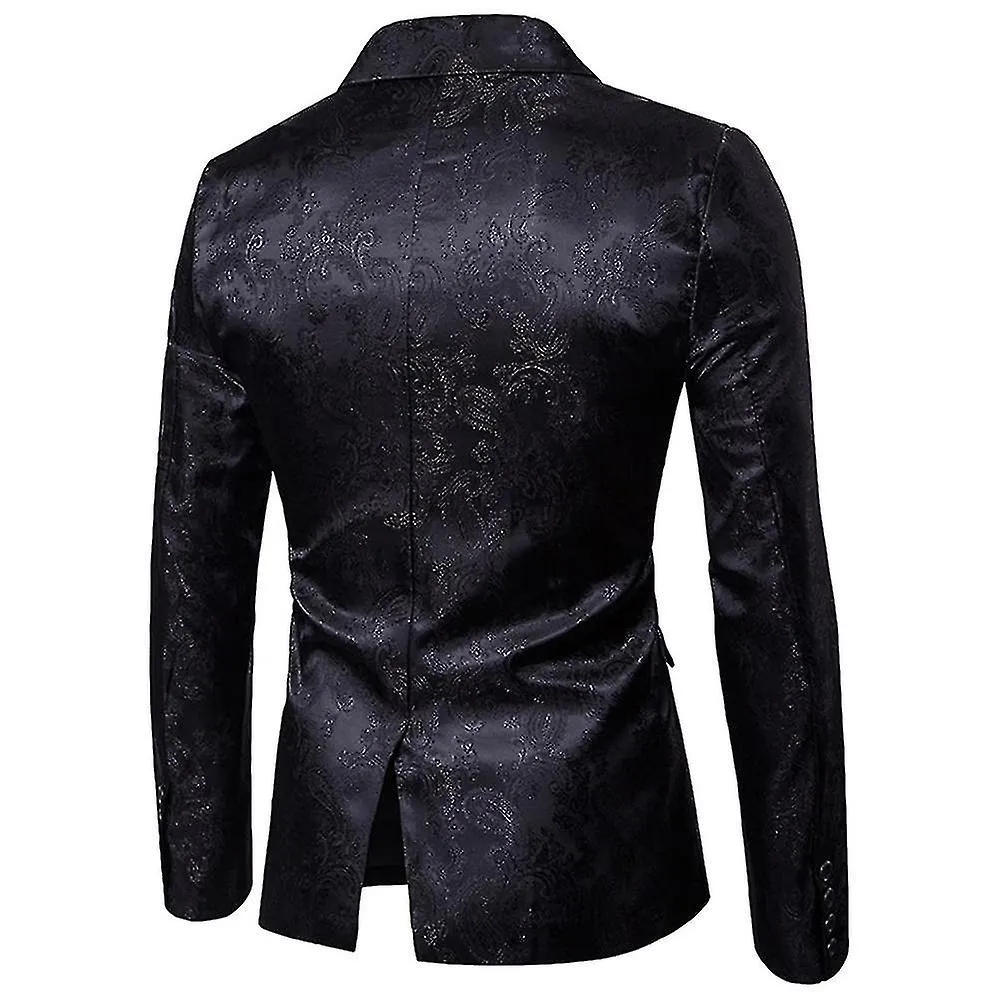 Mens 2 Piece Paisley Dress Suit One Button Party Wedding Blazer Pants Sets