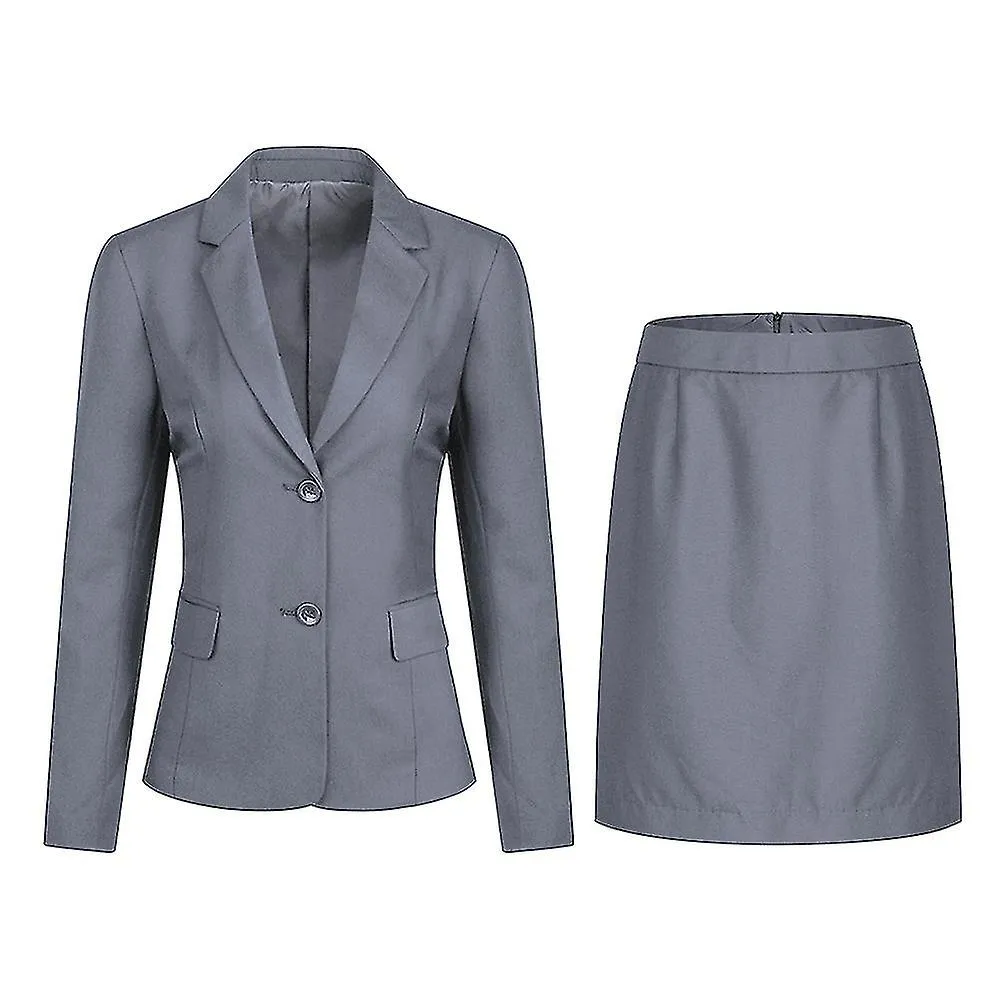 Mujer 2-piece Office Lady Business Suit Set Slim Fit Blazer Skirt Jb5-2