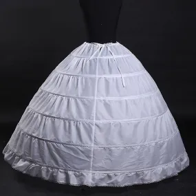 Mujer Underfalrt Crinoline 6 Hoop Longitud del piso Underskirt para vestido de novia