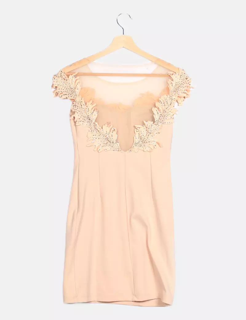 NoName Vestido nude combinado