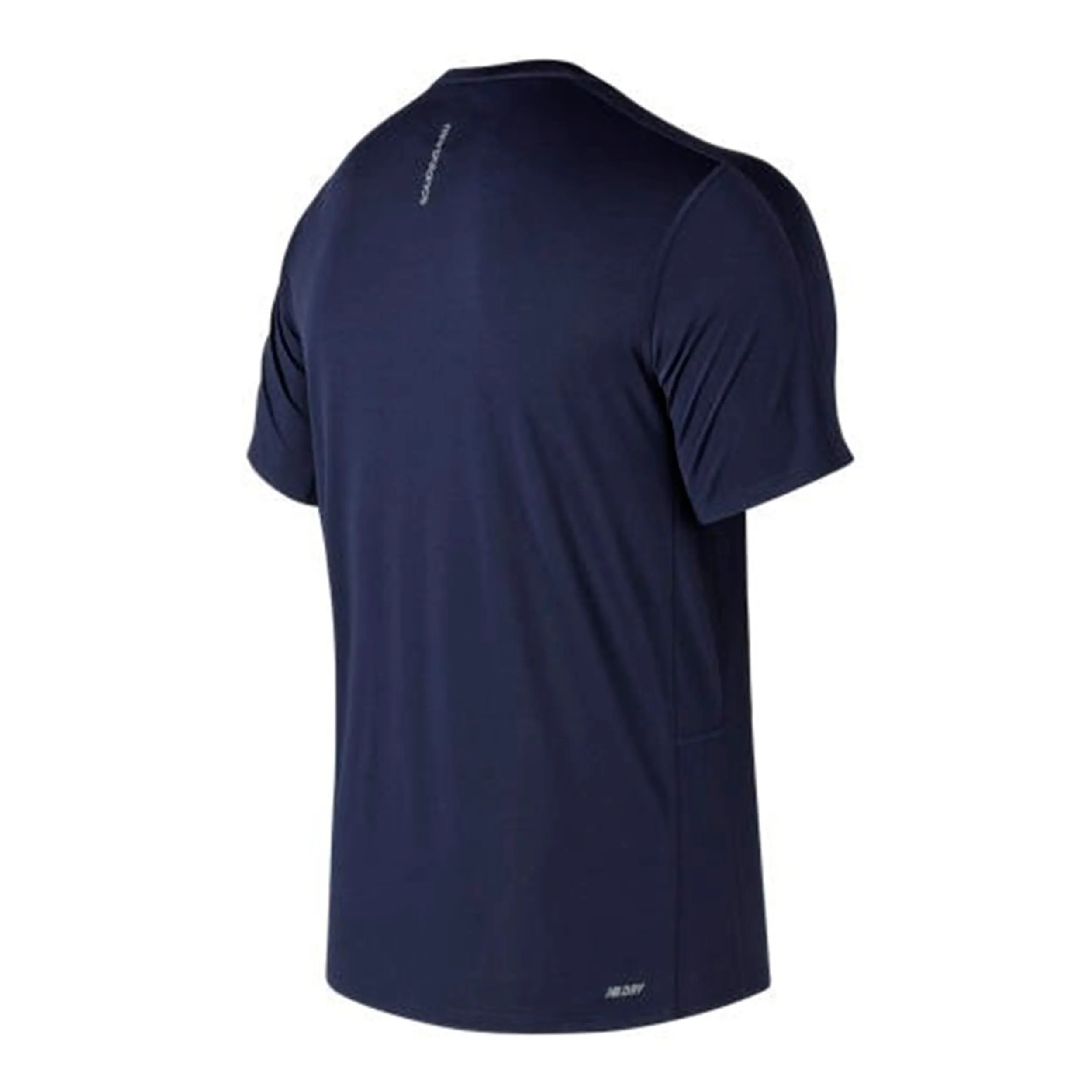 Polera Running Hombre New Balance Accelerate Short Sleeve Azul Marino 