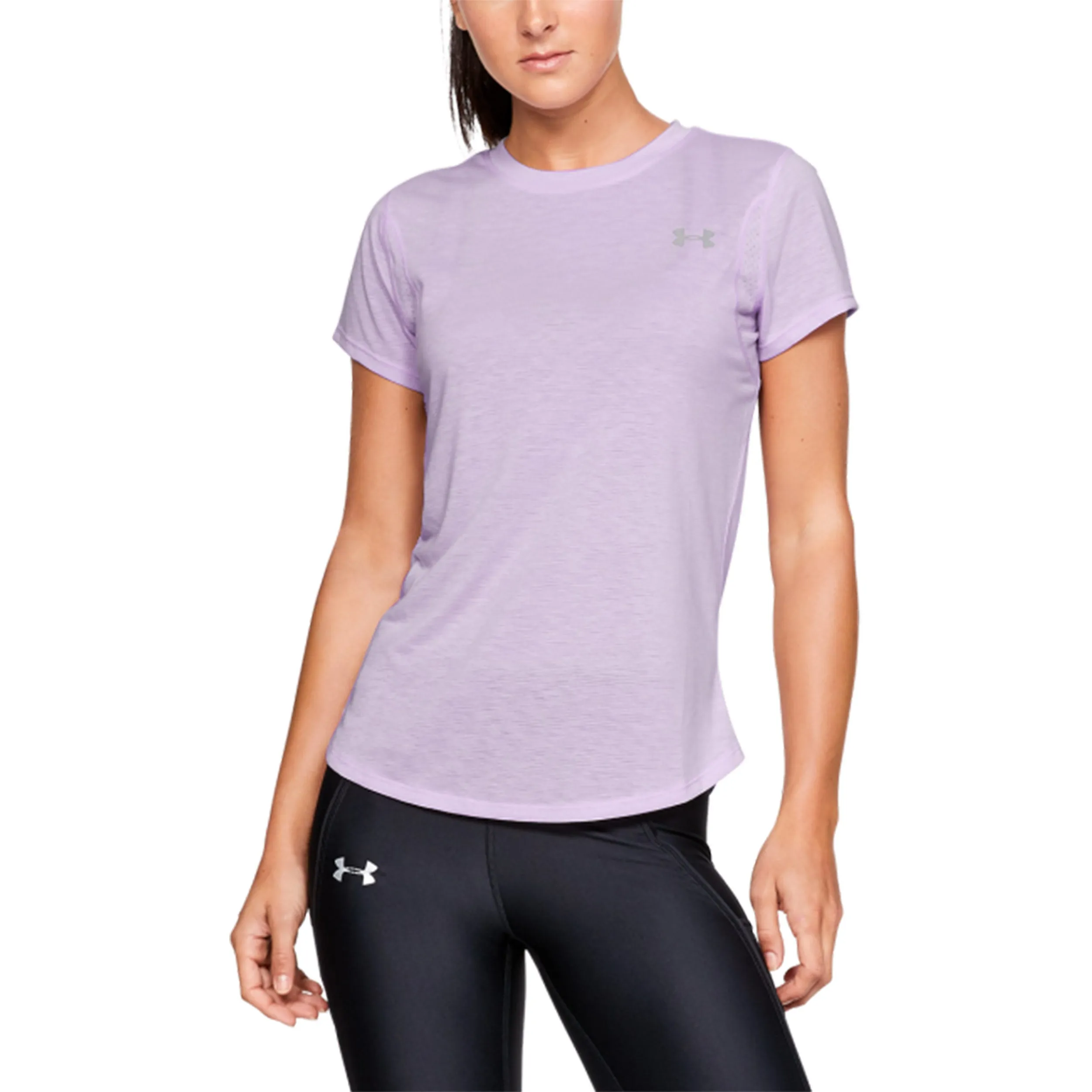 Polera Running Mujer Under Armour Streaker 2.0 Short Sleeve Morado