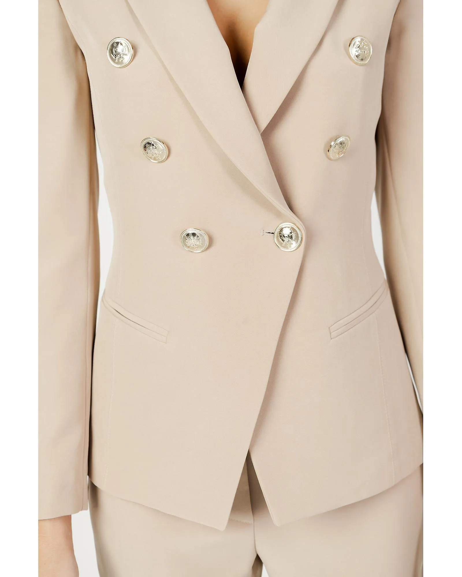 Silence Long Sleeve Lapel Collar Blazer