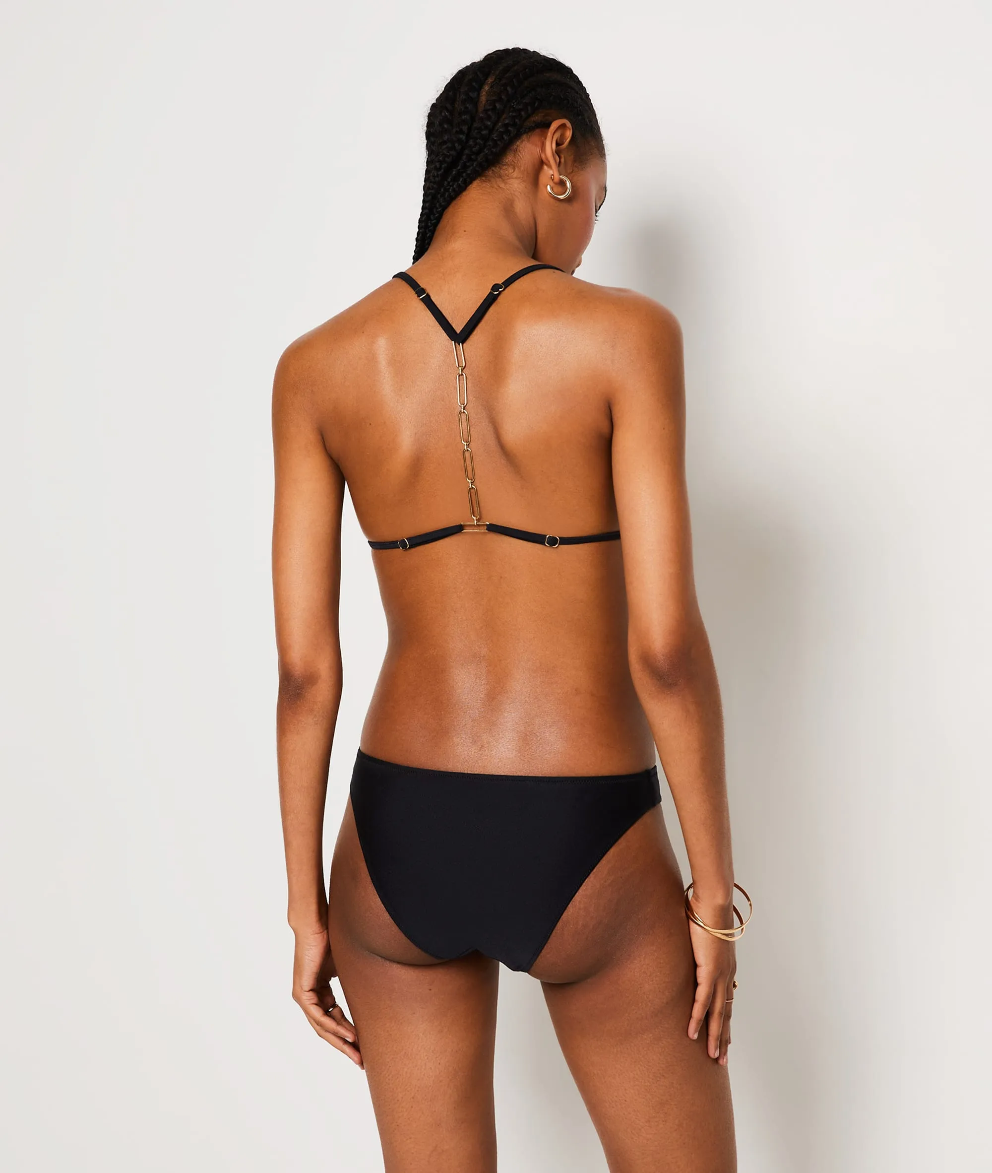 Sujetador bikini triángulo satinado STRAP SWIM NOIR - ETAM