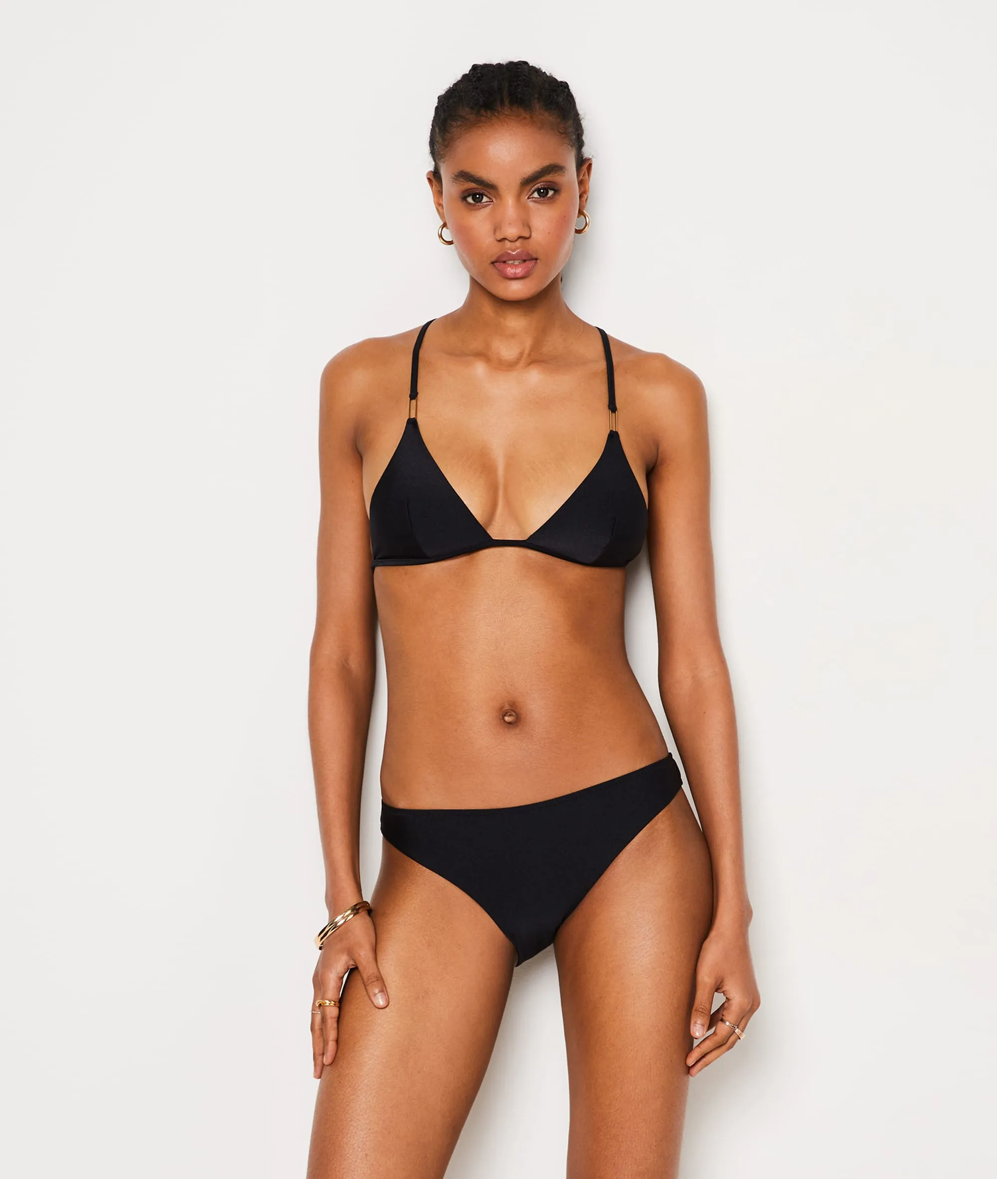 Sujetador bikini triángulo satinado STRAP SWIM NOIR - ETAM