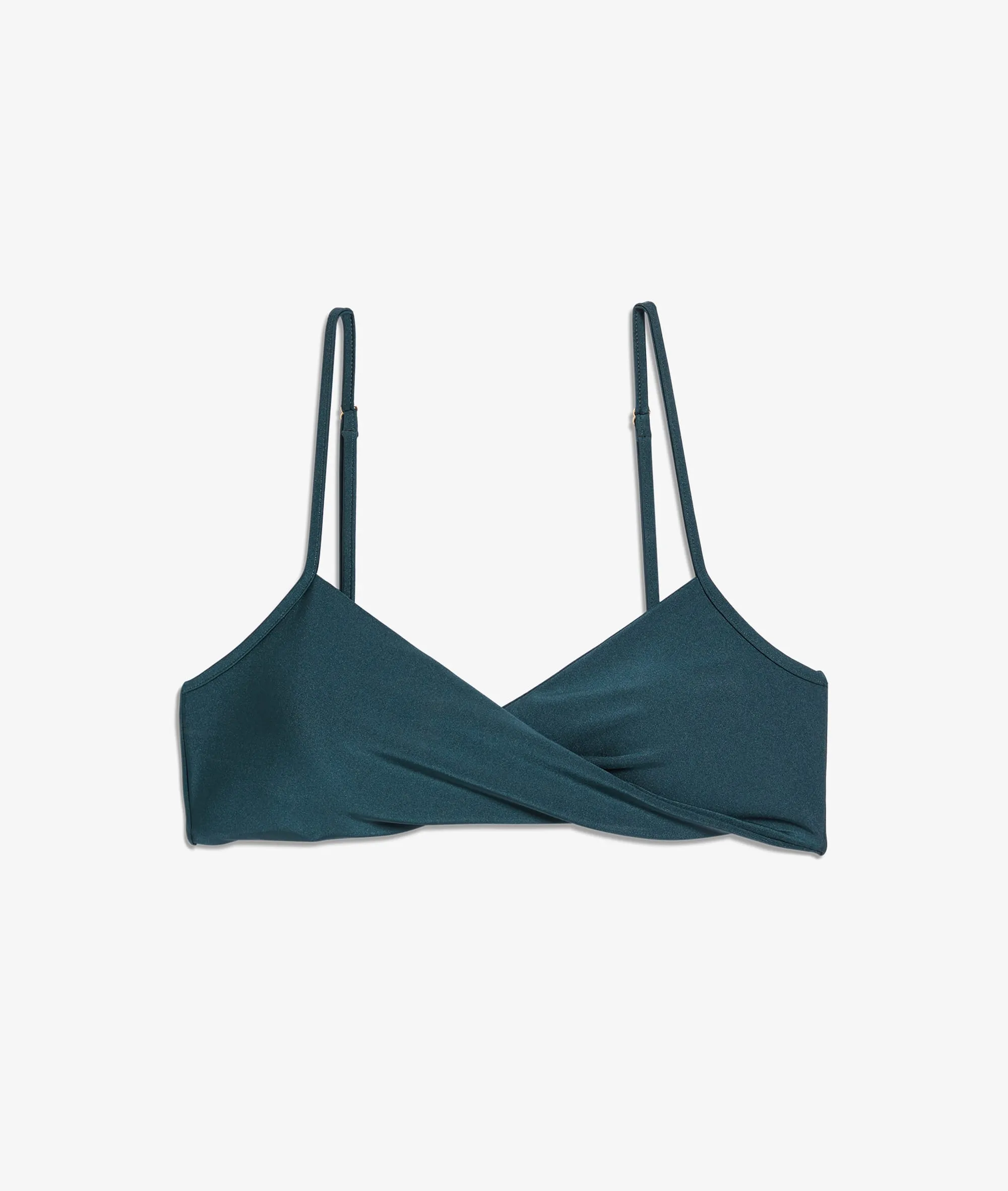 Top bikini satinado, escote cruzado CALETA VERT - ETAM