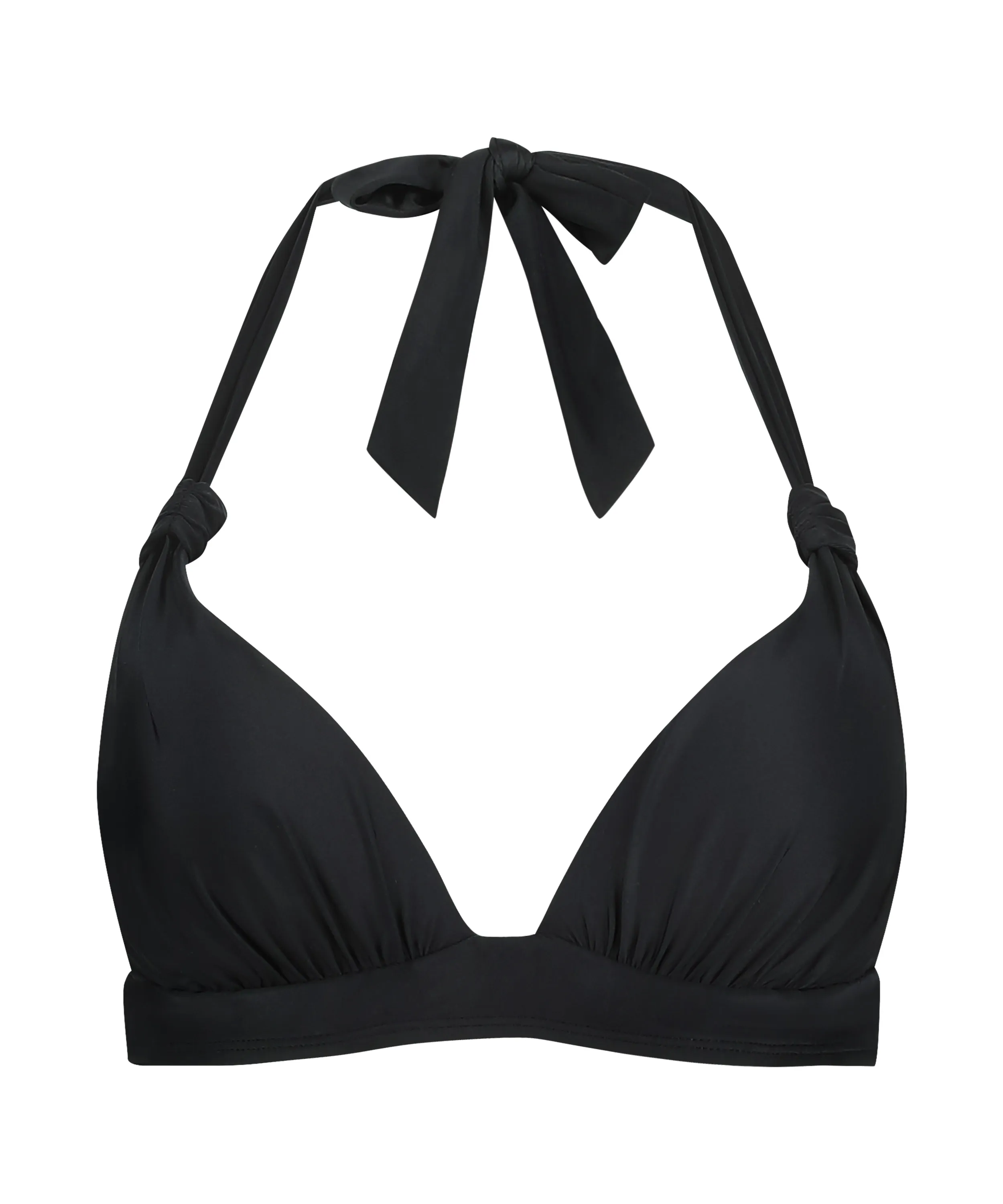 Top de bikini triangular Luxe - Negro