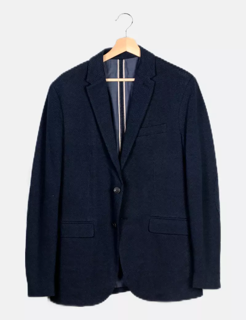 Zara Blazer azul texturizada