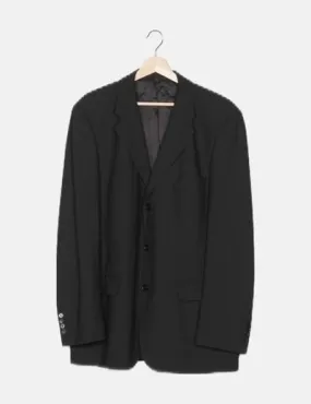 Zara Traje blazer y pantalón negro raya diplomática