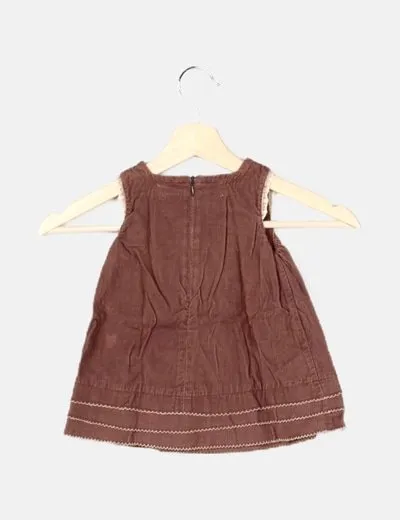 Zara Vestido marrón pana